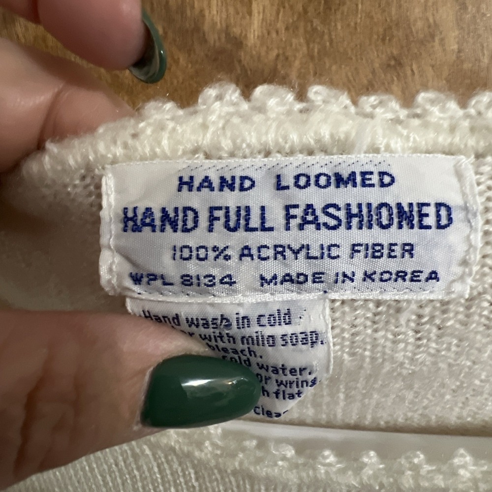 VTG Fully Fashioned Hand Loomed Wool Extra Large XL Womens Sweater‎ Holiday Ugly - Picture 5 of 9